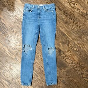Free People Women's 29 Medium Wash Blue Denim Skinny Jeans Size 29